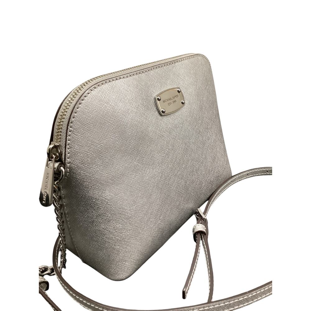 Michael Kors Purse Women’s One Size Crossbody Saffiano Leather Dust Bag Silver - Picture 3 of 11